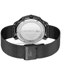Lacoste Men's Replay Black-Tone Stainless Steel Mesh Bracelet Watch 44mm