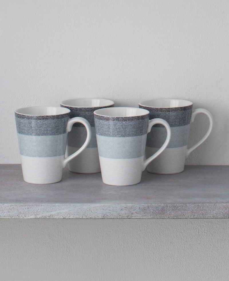 Noritake Colorscapes Layers 4 Piece Mug Set, 12 oz