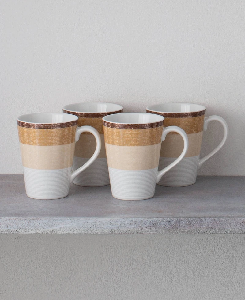 Noritake Colorscapes Desert Layers 4 Piece Mug Set, 12 oz