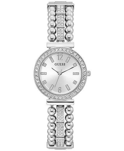 Guess Women's Crystal Beaded Stainless Steel Bracelet Watch 30mm