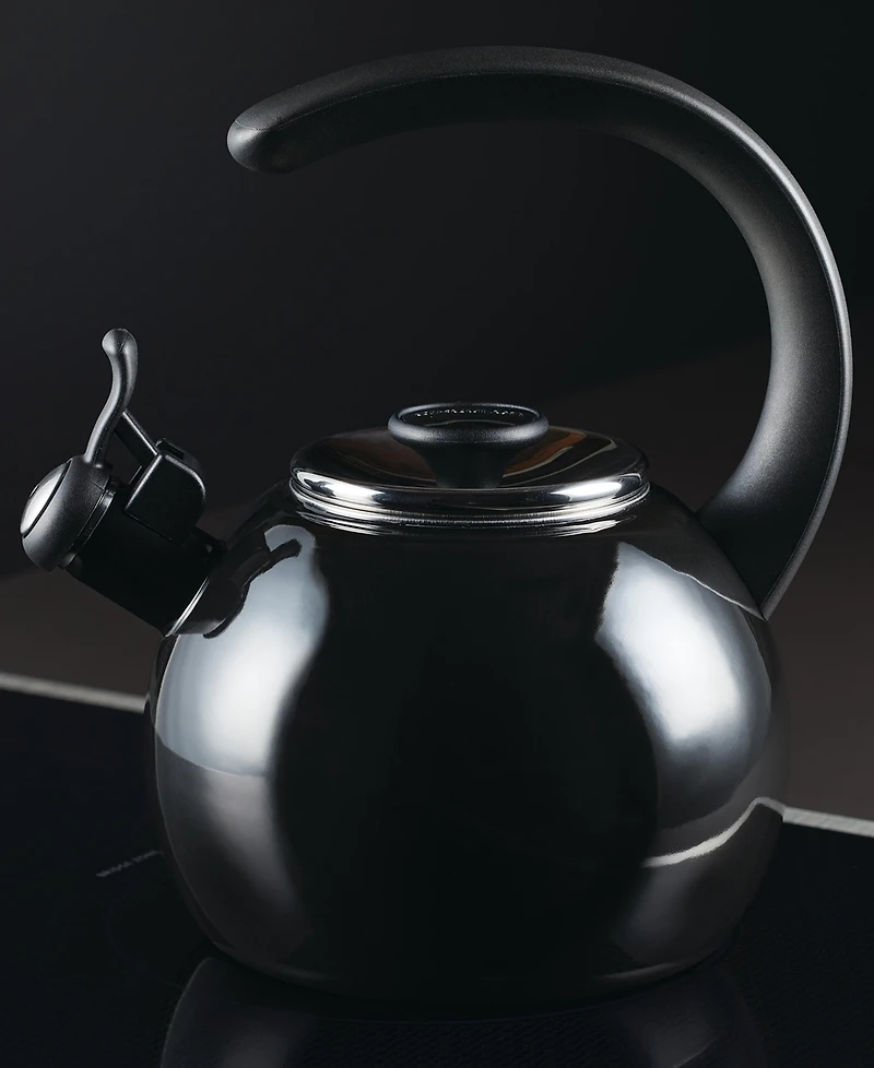 Circulon Enamel on Steel 2-Qt. Whistling Teakettle with Flip-Up Spout