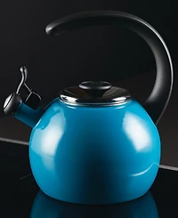 Circulon Enamel on Steel 2-Qt. Whistling Teakettle with Flip-Up Spout