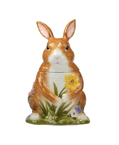 Certified International Easter Garden 3D Bunny 12" Cookie Jar