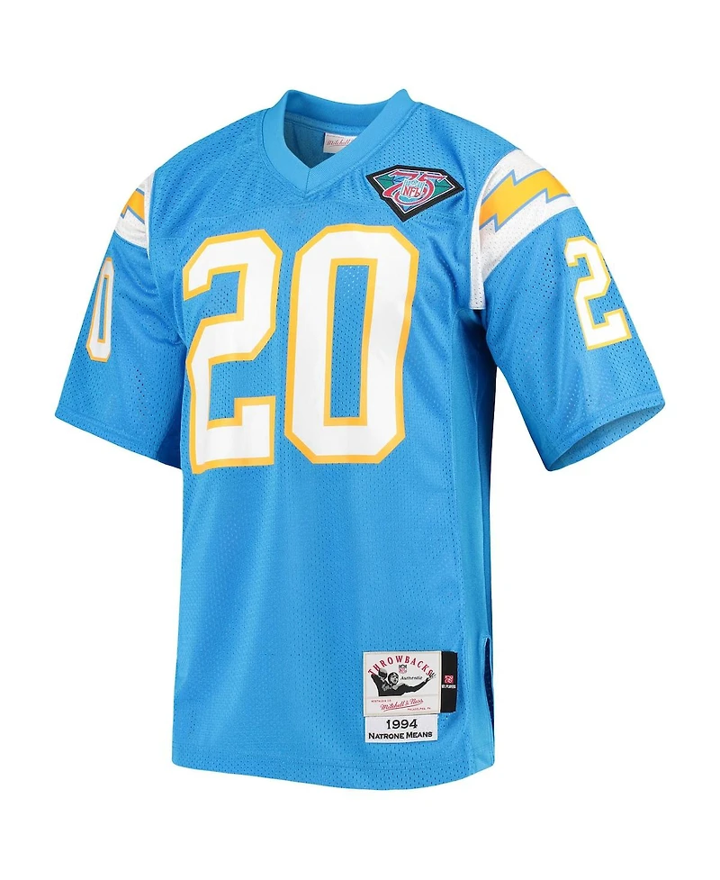 Men's Mitchell & Ness Natrone Means Powder Blue Los Angeles Chargers Authentic Retired Player Jersey