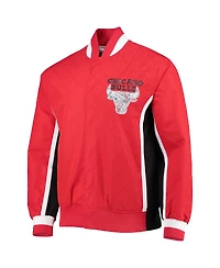 Men's Chicago Bulls Red Mitchell & Ness Hardwood Classics 75th Anniversary Authentic Warmup Full-Snap Jacket