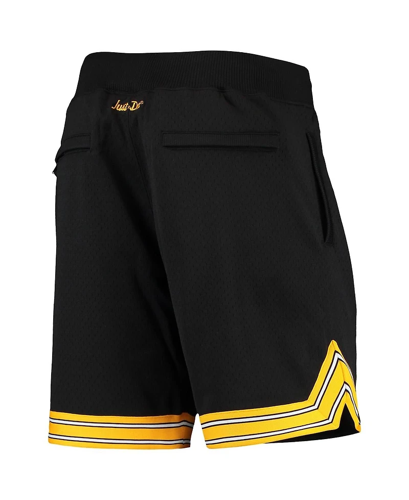 Men's Mitchell & Ness Black Pittsburgh Steelers Just Don Gold Rush Shorts