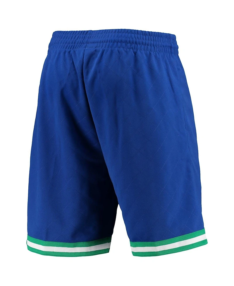 Men's Mitchell & Ness Blue Dallas Mavericks 1998 Hardwood Classics 75th Anniversary Swingman Shorts