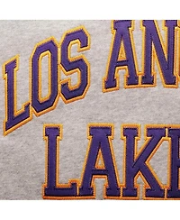 Men's Mitchell & Ness Shaquille O'Neal Heather Gray Los Angeles Lakers Big and Tall Name Number Pullover Hoodie