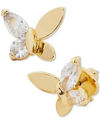 Kate Spade New York Gold-Tone Cubic Zirconia Butterfly Stud Earrings