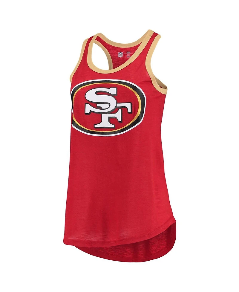 Women's Scarlet San Francisco 49ers Tater Burnout Tank Top