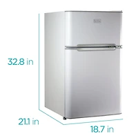 3.1 cu.ft.. 2 Door Ref/Freezer - White