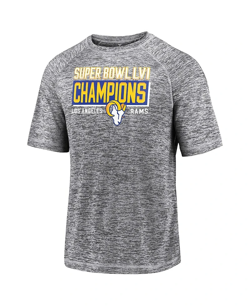 Men's Fanatics Gray Los Angeles Rams Super Bowl Lvi Champions Stacked Depth T-shirt