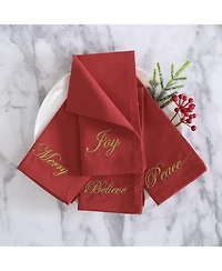Elrene Holiday Sentiments Napkins, Set of 4