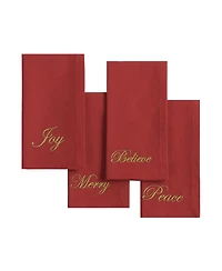 Elrene Holiday Sentiments Napkins, Set of 4