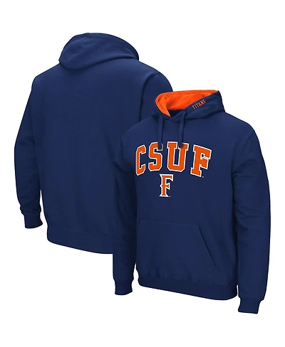 Men's Colosseum Navy Cal State Fullerton Titans Arch and Logo Pullover Hoodie