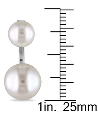 Cultured Freshwater Pearl (7 & 10-1/2mm) Earring Jackets in Sterling Silver