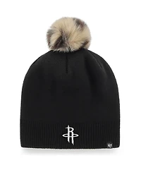 Women's '47 Black Houston Rockets Serengeti Knit Beanie with Pom