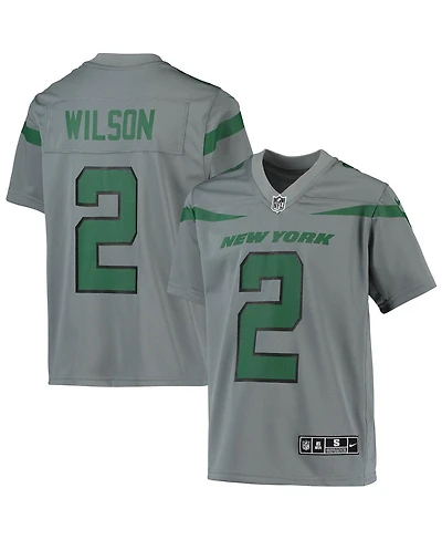 Big Boys Nike Zach Wilson Gray New York Jets Inverted Team Game Jersey