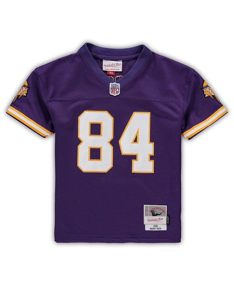 Preschool Boys and Girls Mitchell & Ness Randy Moss Purple Minnesota Vikings 1998 Retired Legacy Jersey