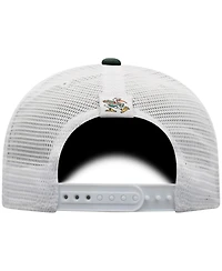 Men's Top of the World Green, White Miami Hurricanes Trucker Snapback Hat