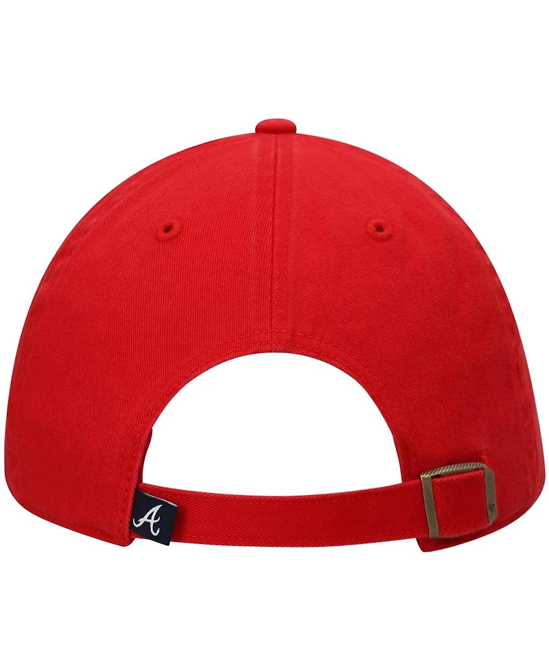 Men's '47 Red Atlanta Braves Team Clean Up Adjustable Hat
