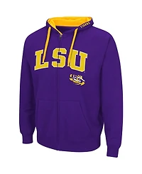 Men's Colosseum Purple Lsu Tigers Big and Tall Full-Zip Hoodie