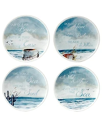 Certified International Shorebirds Canape Plates, Set of 4