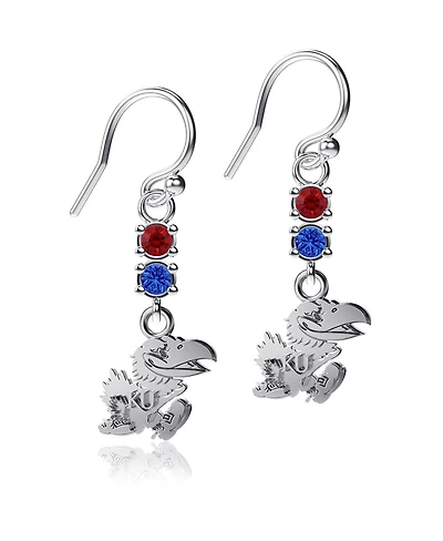 Women's Dayna Designs Kansas Jayhawks Dangle Crystal Earrings