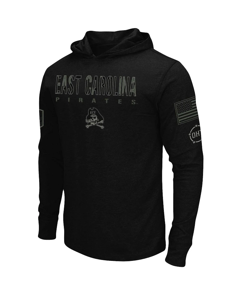 Men's Colosseum Black Ecu Pirates Oht Military-Inspired Appreciation Hoodie Long Sleeve T-shirt