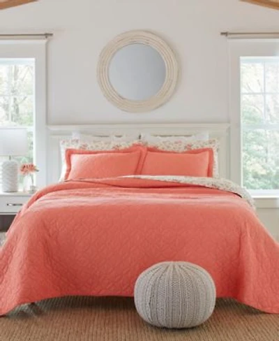 Laura Ashley Solid Cotton Reversible Quilt Sets