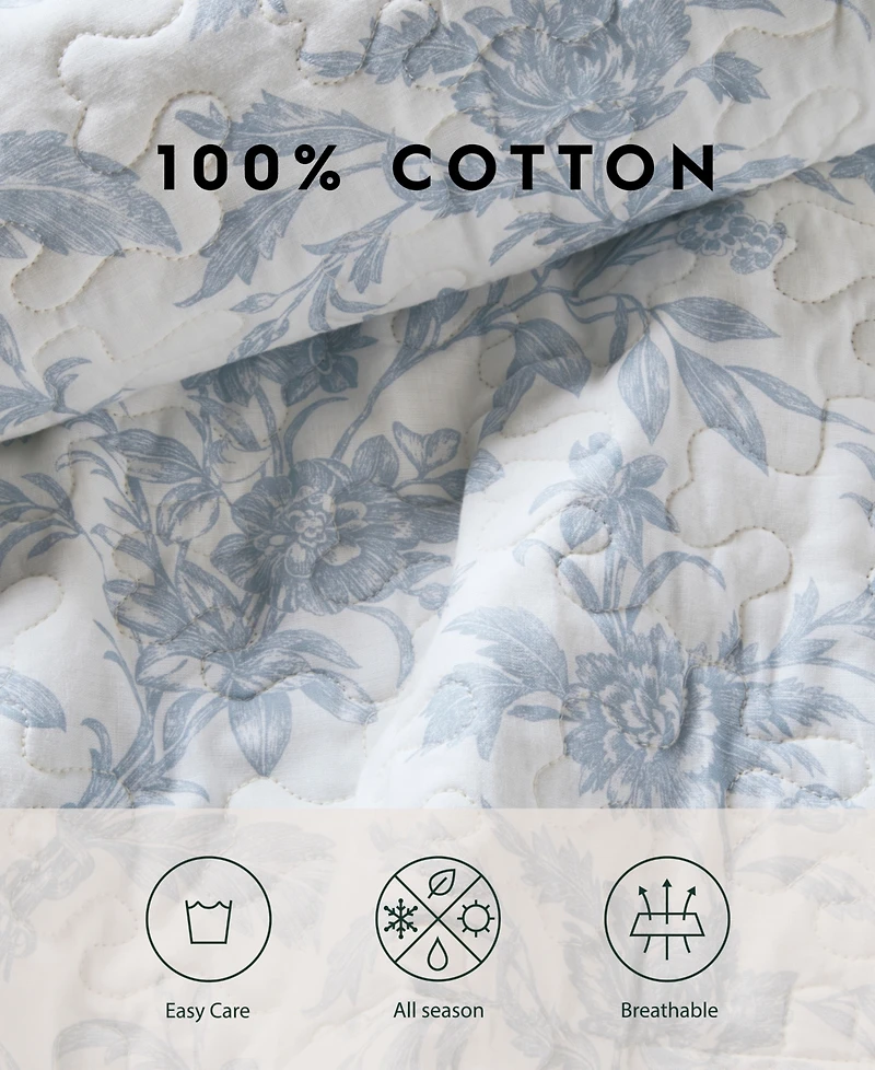 Laura Ashley Amberley Cotton Reversible -Pc. Quilt Set