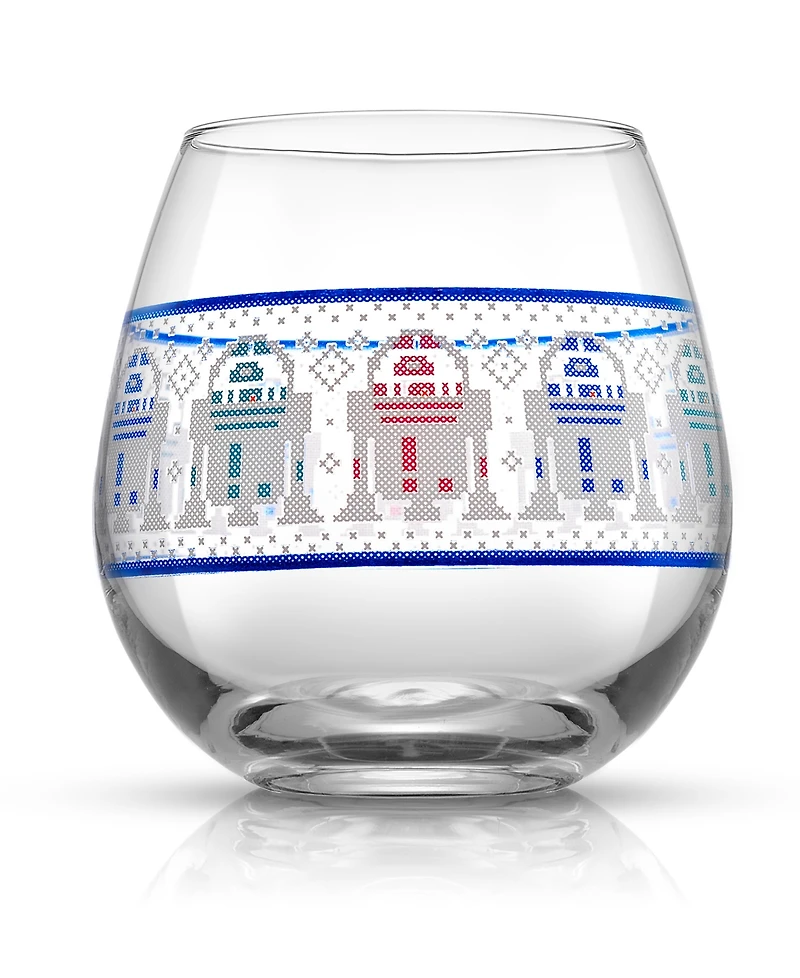 JoyJolt Star Wars Ugly Sweater Collection 15 oz Stemless Drinking Glass, Set of 4