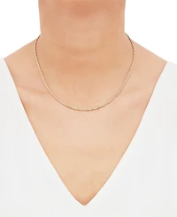 Glitter Rope Link 16" Chain Necklace (2mm) in 10k Gold