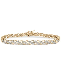 Wrapped in Love Diamond Diagonal Link Bracelet (1 ct. t.w.) in 10k Gold, Created for Macy's