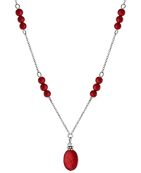 Giani Bernini Rose Quartz Bead 18" Pendant Necklace (5 ct. t.w.) Sterling Silver (Also Turquoise, Sodolite, Amethyst & Red Jasper), Created for