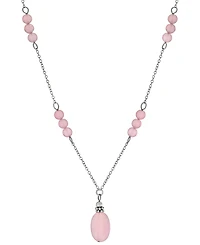 Giani Bernini Rose Quartz Bead 18" Pendant Necklace (5 ct. t.w.) Sterling Silver (Also Turquoise, Sodolite, Amethyst & Red Jasper), Created for