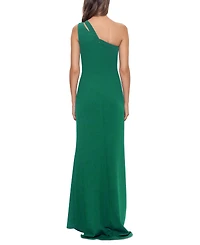 Betsy & Adam One-Shoulder Cutout Gown