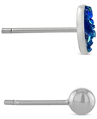 Giani Bernini 2-Pc. Set Druzy & Polished Stud Earrings in Sterling Silver, Created for Macy's