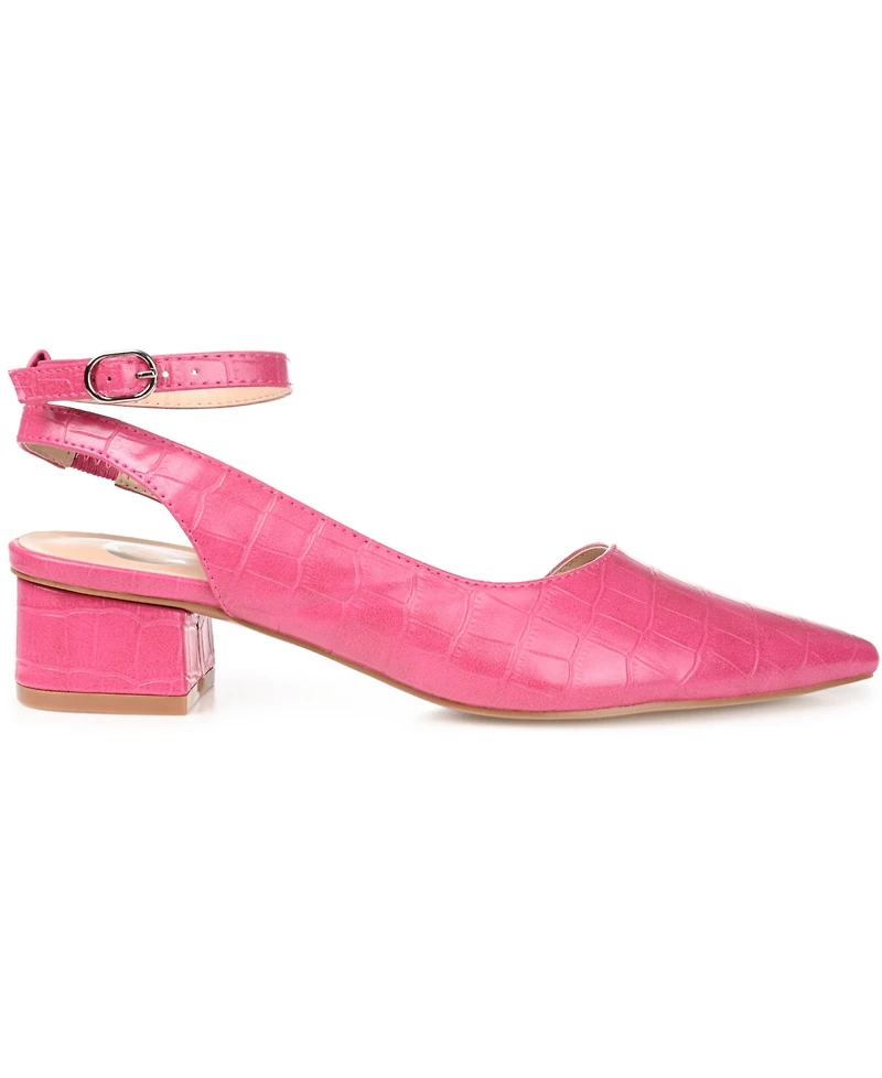 Journee Collection Women's Keefa Ankle Strap Slingback Heels