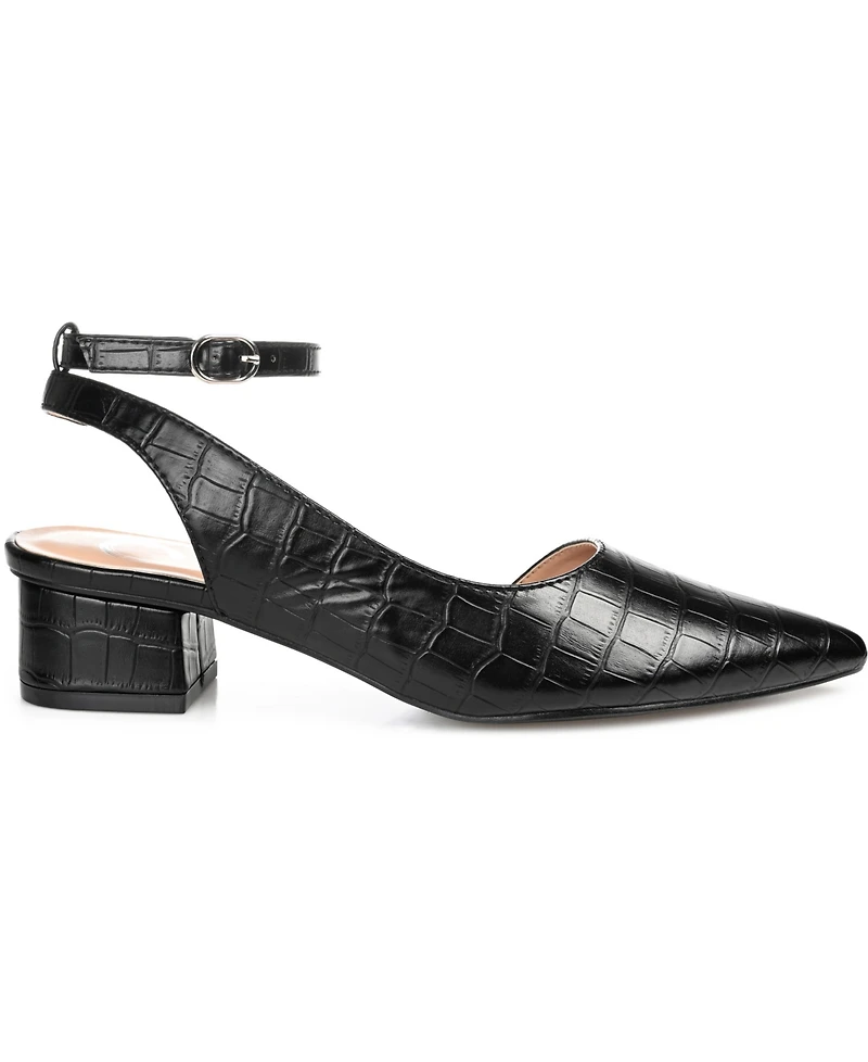 Journee Collection Women's Keefa Ankle Strap Slingback Heels