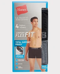 Hanes Men's 4-Pk. Ultimate ComfortFlex Fit Total Support Pouch Trunks