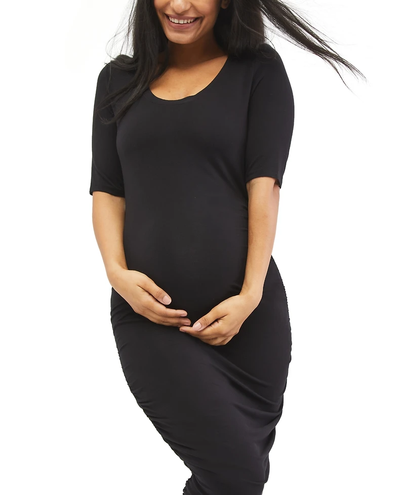 Motherhood Maternity Side-Ruched Maternity Dress