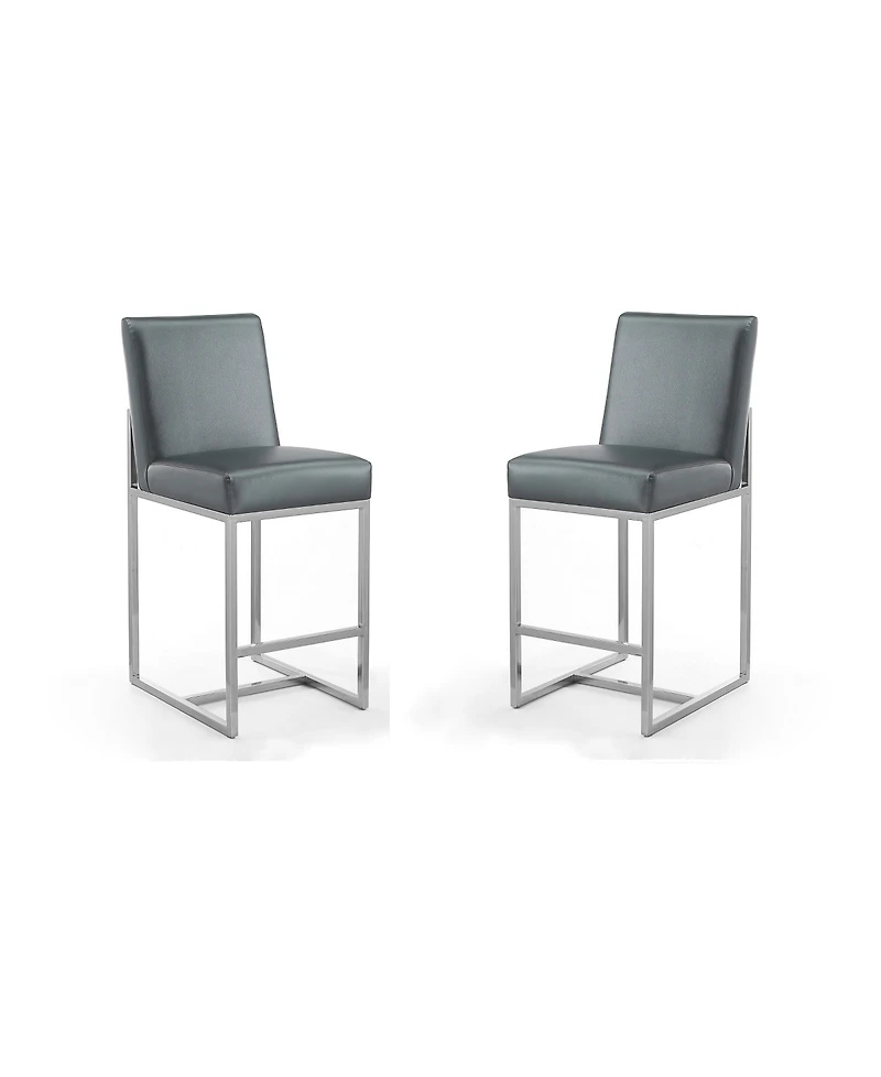 Manhattan Comfort Element 2-Piece Leatherette Upholstered Counter Stool Set