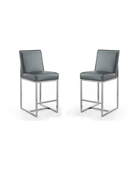 Manhattan Comfort Element 2-Piece Leatherette Upholstered Counter Stool Set