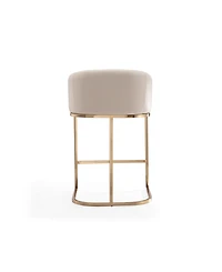 Manhattan Comfort Louvre 3-Piece Leatherette Upholstered Counter Stool Set