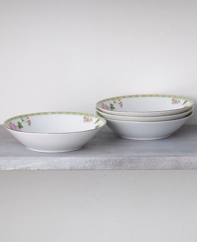 Noritake Poppy Place 12 Oz Soup Bowls 4 Piece Set, 7.5"