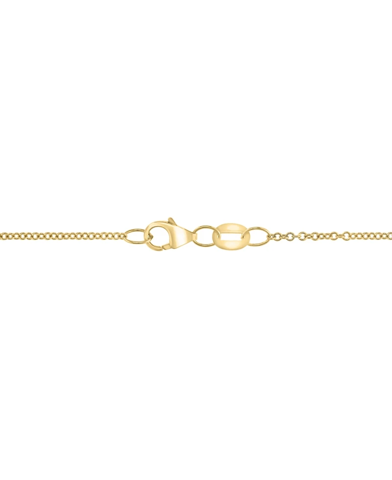 Effy Onyx & Diamond (1/6 ct. t.w.) 18" Cross Pendant Necklace in 14k Gold