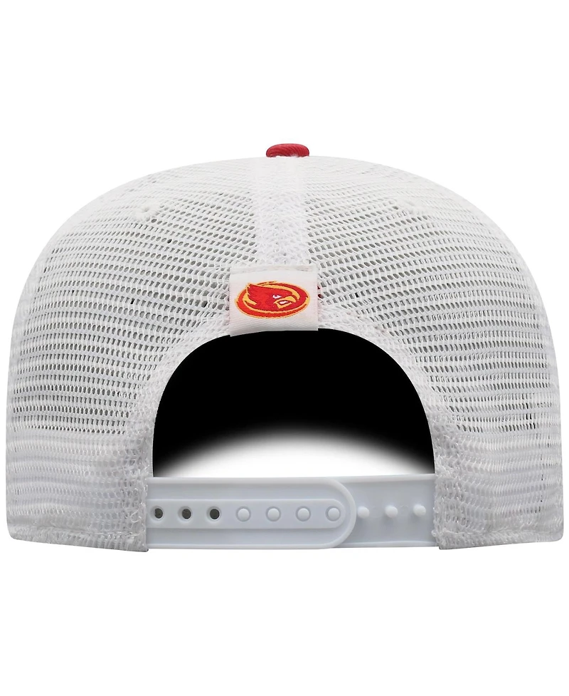 Men's Top of the World Cardinal, White Iowa State Cyclones Trucker Snapback Hat