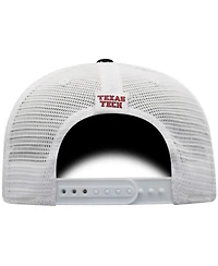 Men's Top of the World Black, White Texas Tech Red Raiders Trucker Snapback Hat