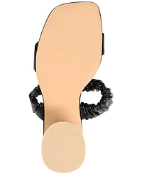 Journee Collection Women's Fayth Ruched Block Heel Sandals